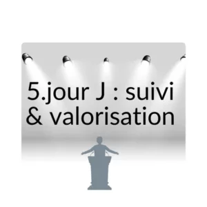 Étape représentant l'intervention du conférencier le jour de l'évènement de Meilleurs conférenciers