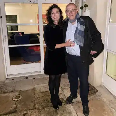 Caroline de la Mardière en présence du conférencier Philippe Gabilliet